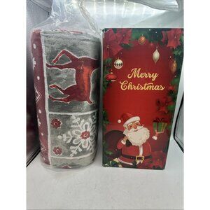 Christmas Quilt Bedspread Set Soft and Warm Bedding King 3 Pcs Winter Red Green